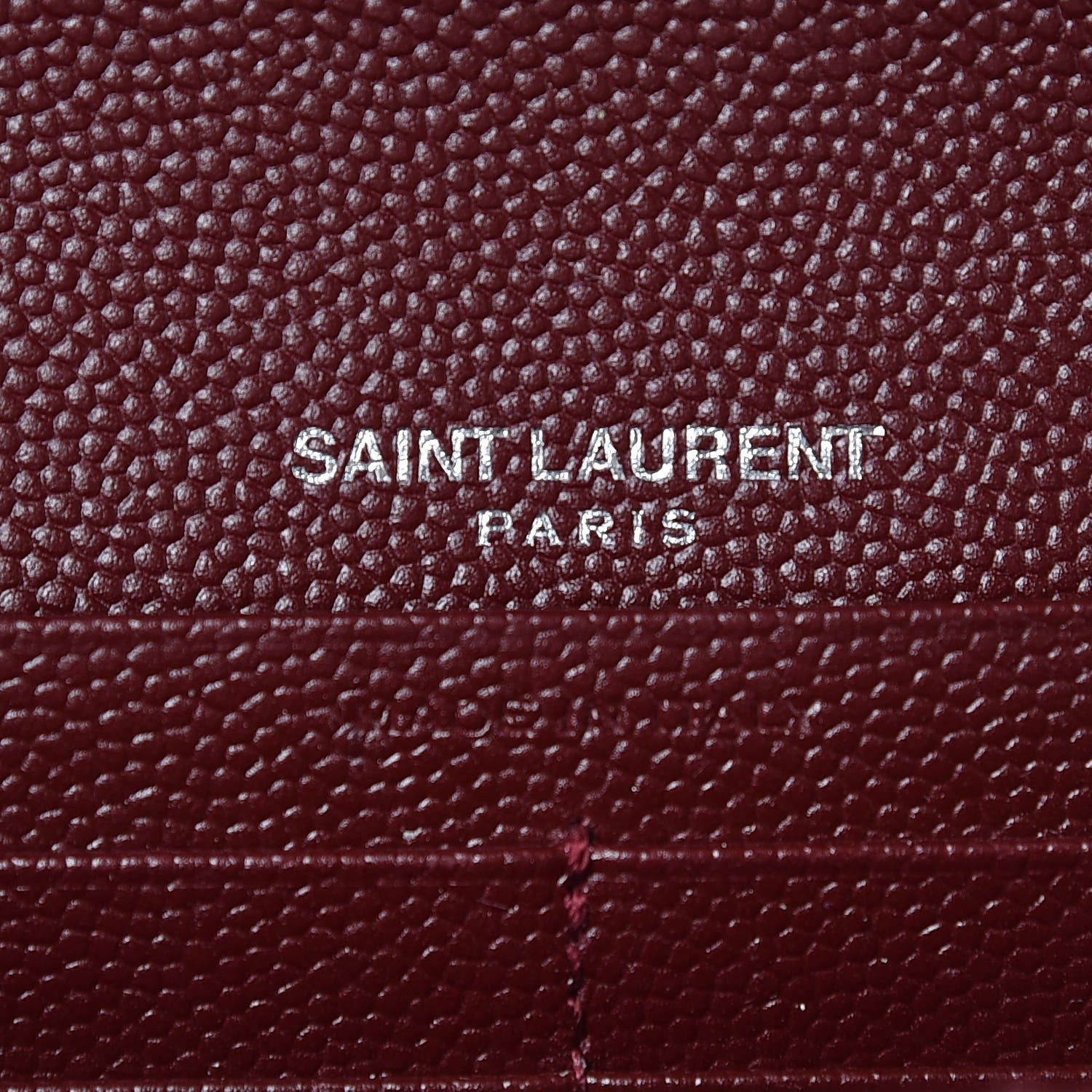 Saint Laurent Grain De Poudre Matelasse Chevron Monogram Flap Wallet Palissandre 6 of 7