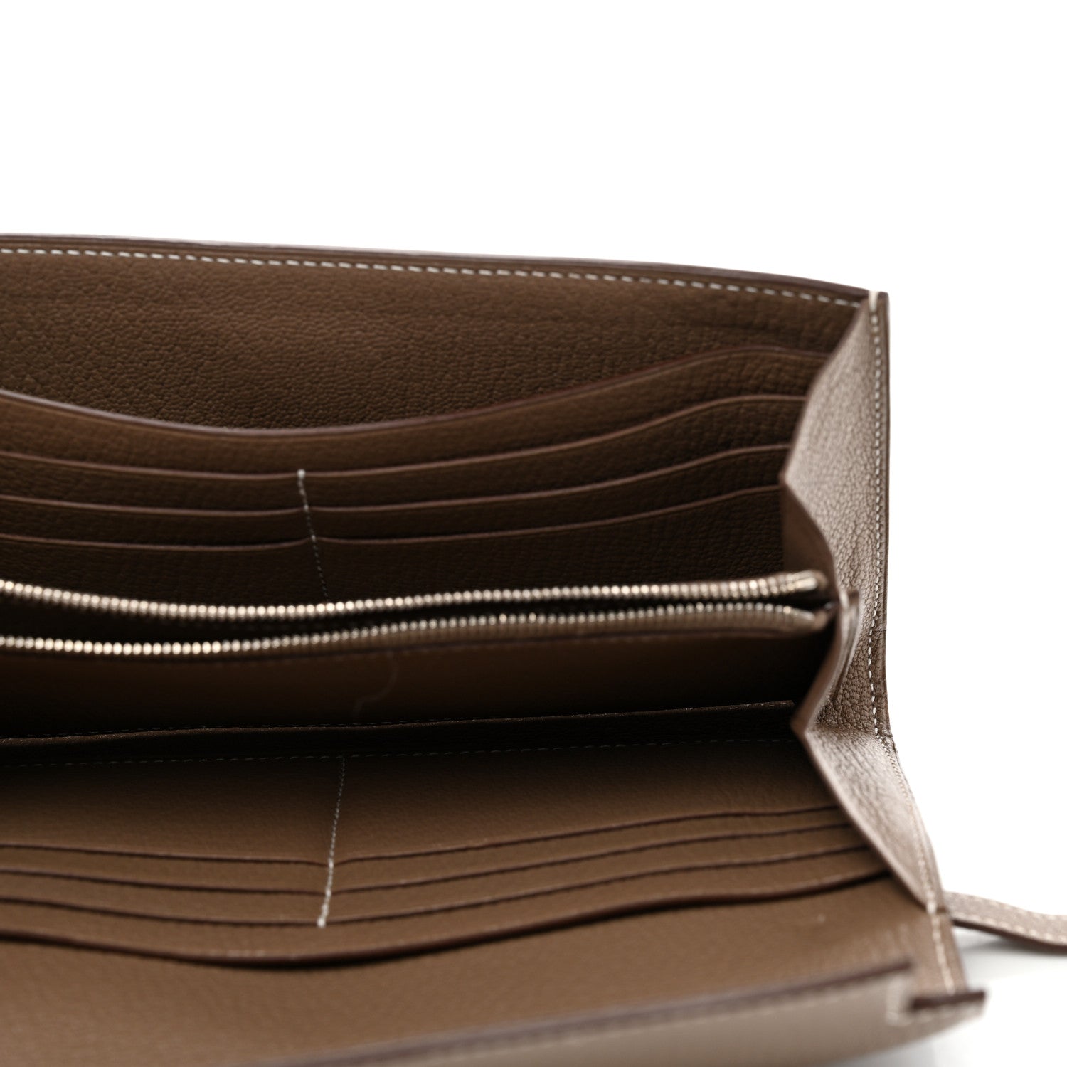 Hermes Chevre Mysore Kelly Longue Wallet Etoupe 5 of 8