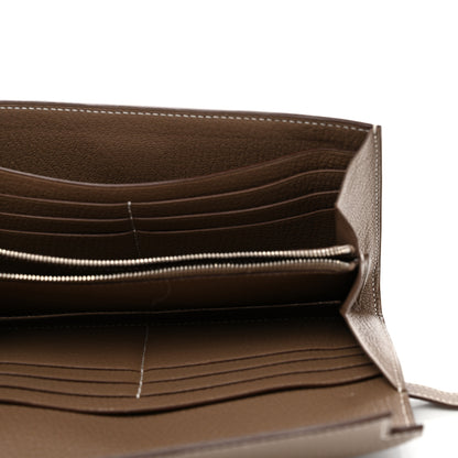 Hermes Chevre Mysore Kelly Longue Wallet Etoupe 5 of 8