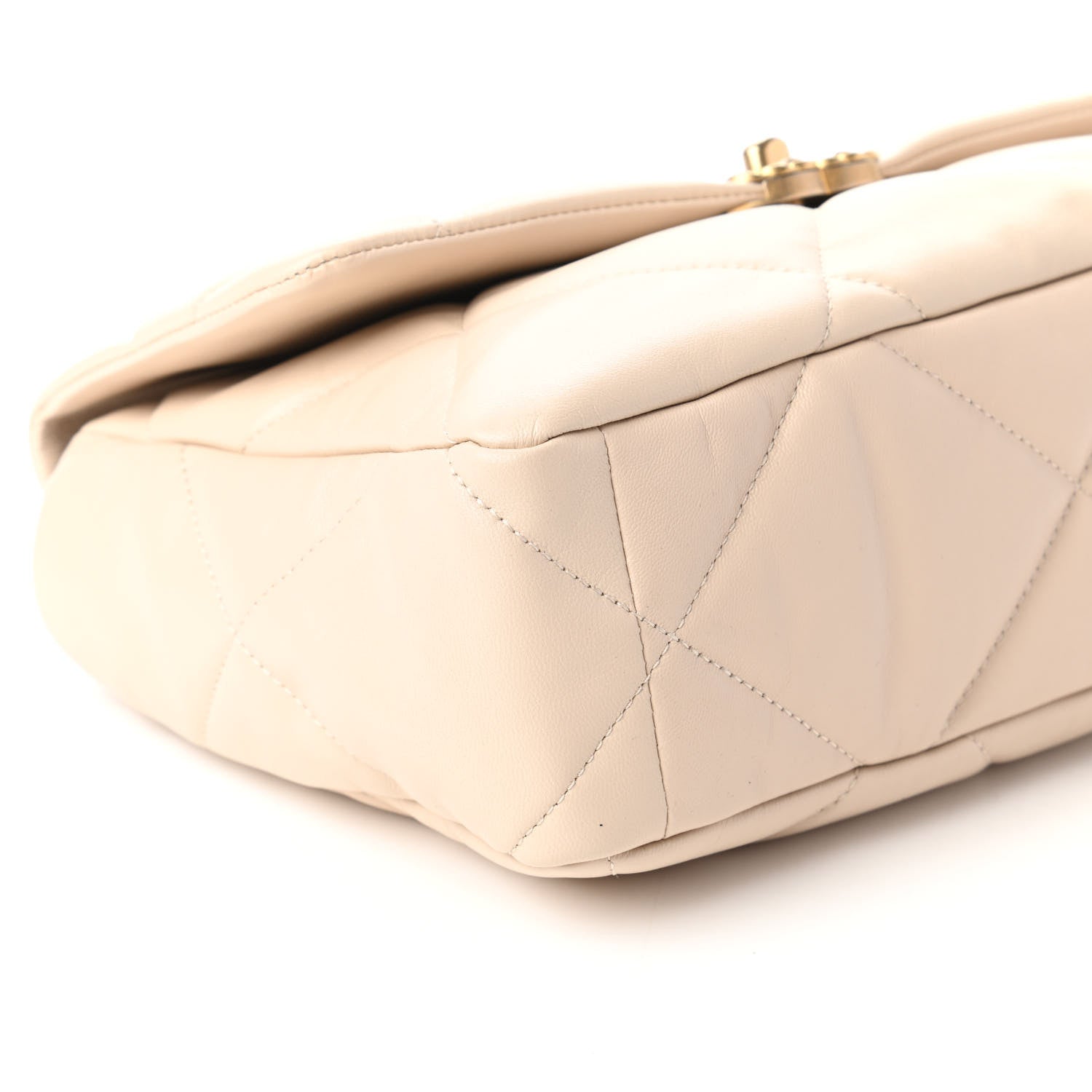 Chanel Goatskin Quilted Large Chanel 19 Flap Beige 6 of 11