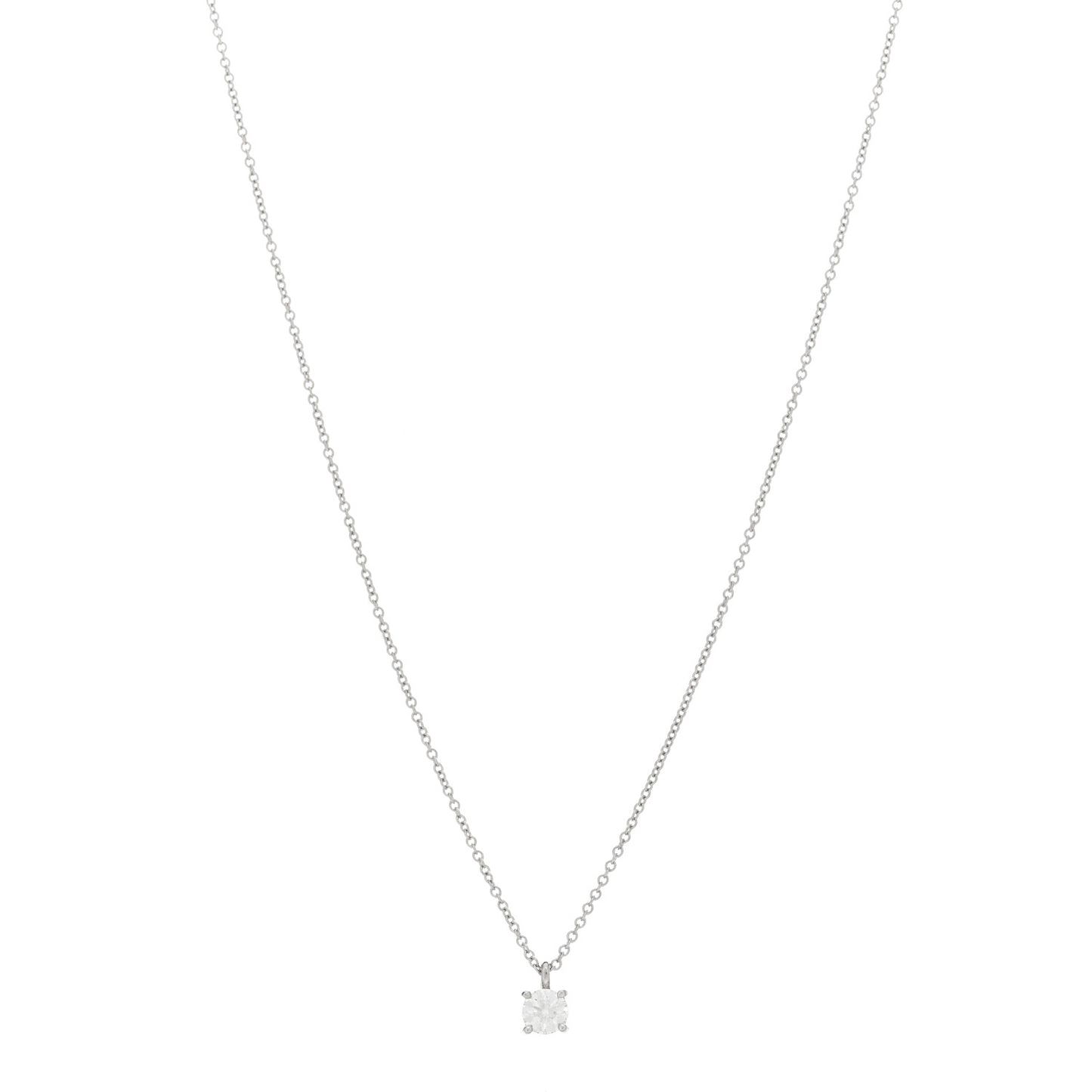 Platinum Diamond .31ct Solitaire Pendant Necklace