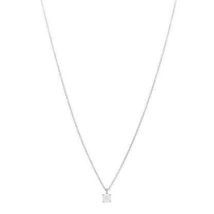 Tiffany Platinum Diamond .31ct Solitaire Pendant Necklace 1 of 5