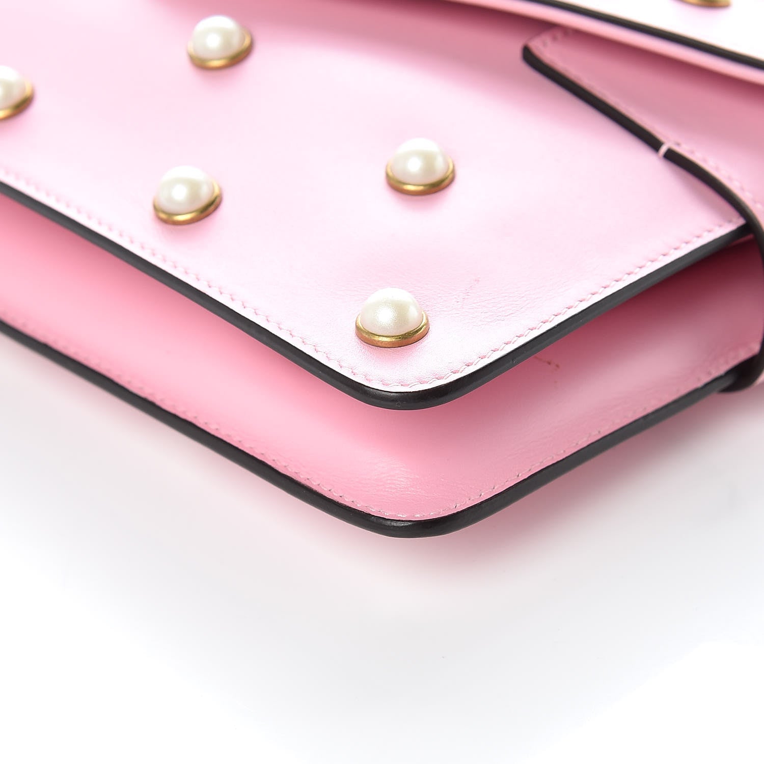 Gucci Nappa Pearl Studded Mini Queen Margaret Broadway Shoulder Bag Sugar Pink 8 of 11