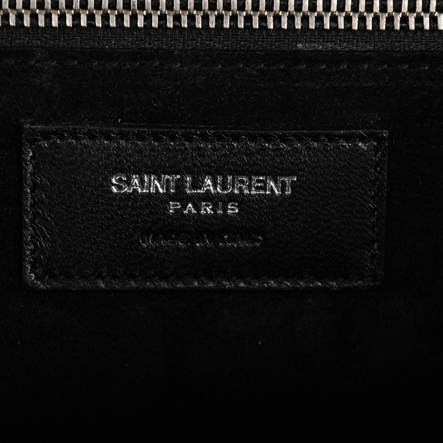 Calfskin Crocodile Embossed Small Cabas Rive Gauche Black