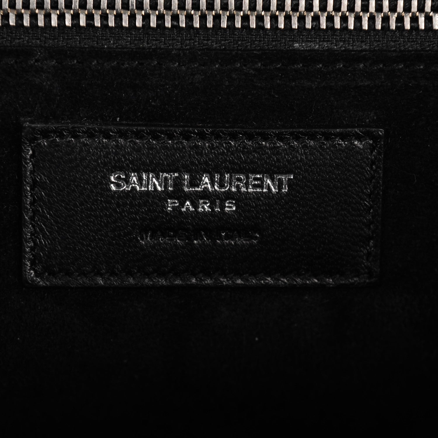 Saint Laurent Calfskin Crocodile Embossed Small Cabas Rive Gauche Black 7 of 8