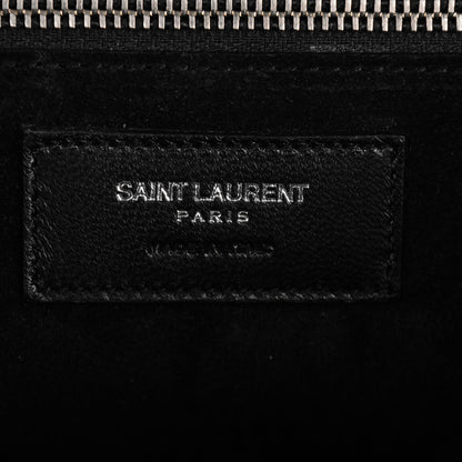 Saint Laurent Calfskin Crocodile Embossed Small Cabas Rive Gauche Black 7 of 8