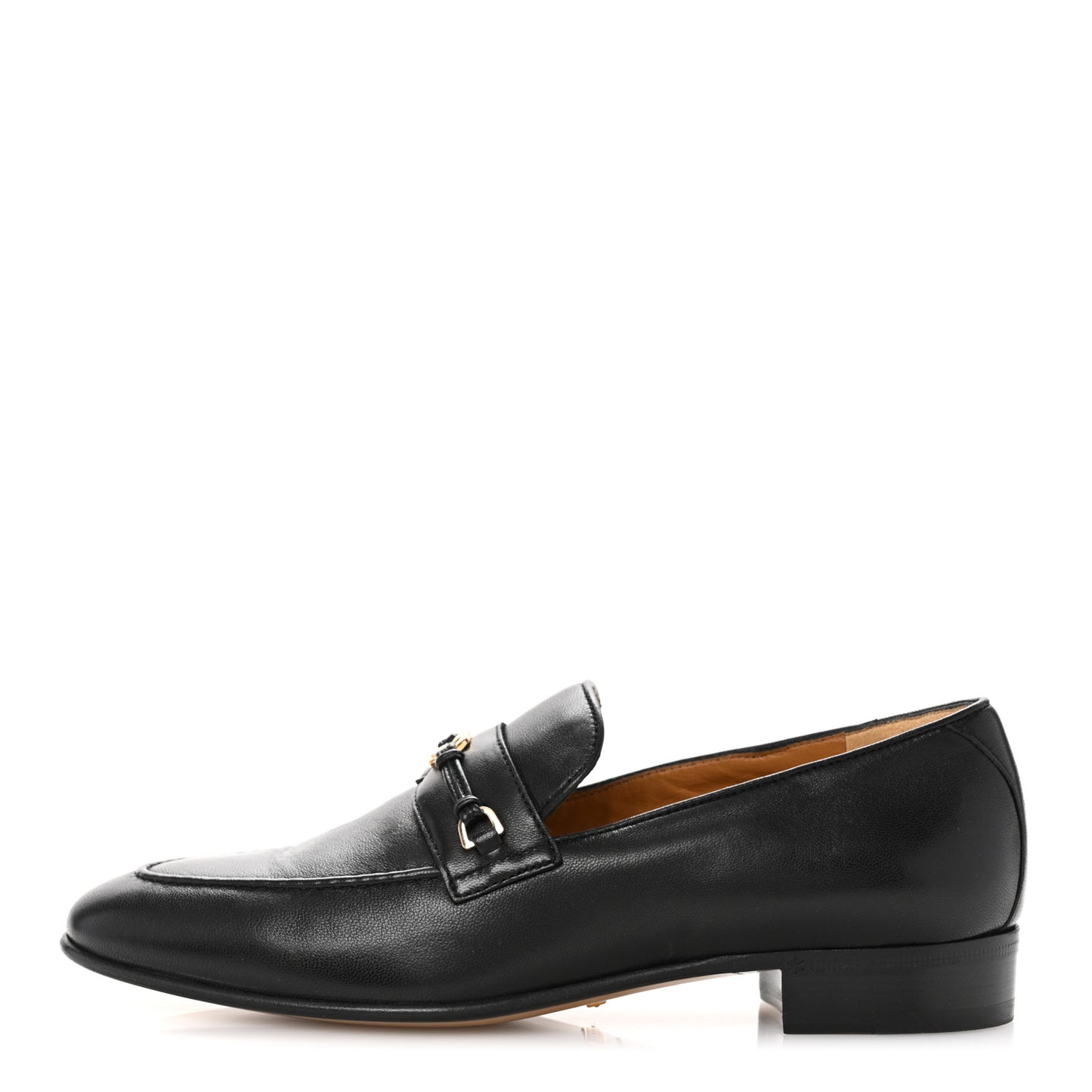 Calfskin Womens Interlocking G Horsebit Loafers 37 Black