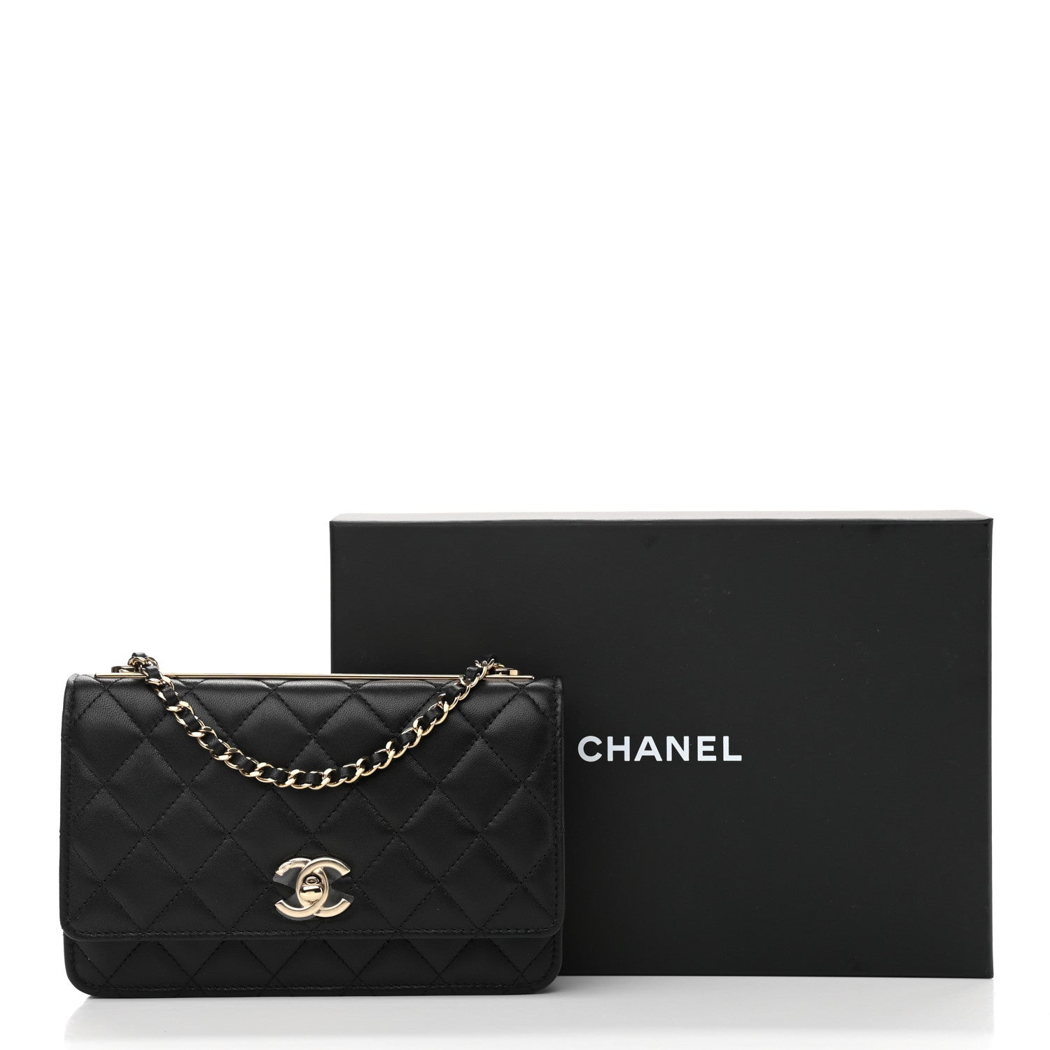 Chanel Lambskin Quilted Trendy CC Wallet On Chain WOC Black 12 of 12
