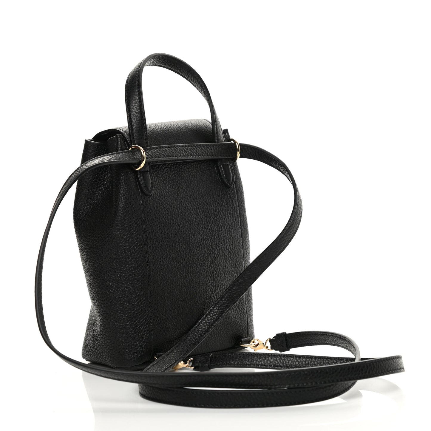 Hammered Calfskin Gancini Mini Bag Black