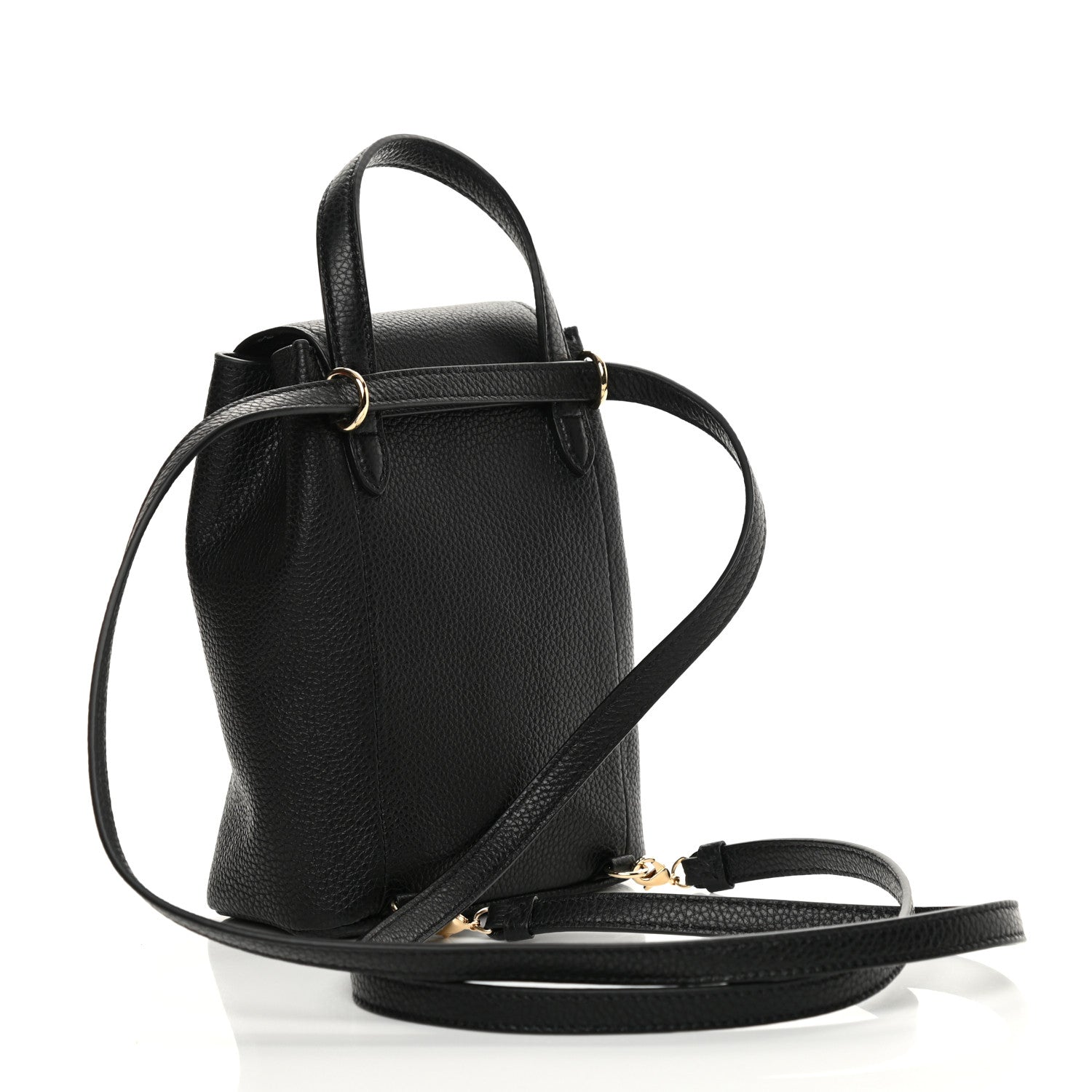 Salvatore Ferragamo Hammered Calfskin Gancini Mini Bag Black 3 of 10
