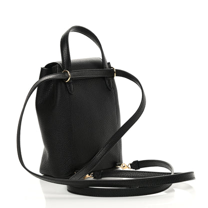 Salvatore Ferragamo Hammered Calfskin Gancini Mini Bag Black 3 of 10