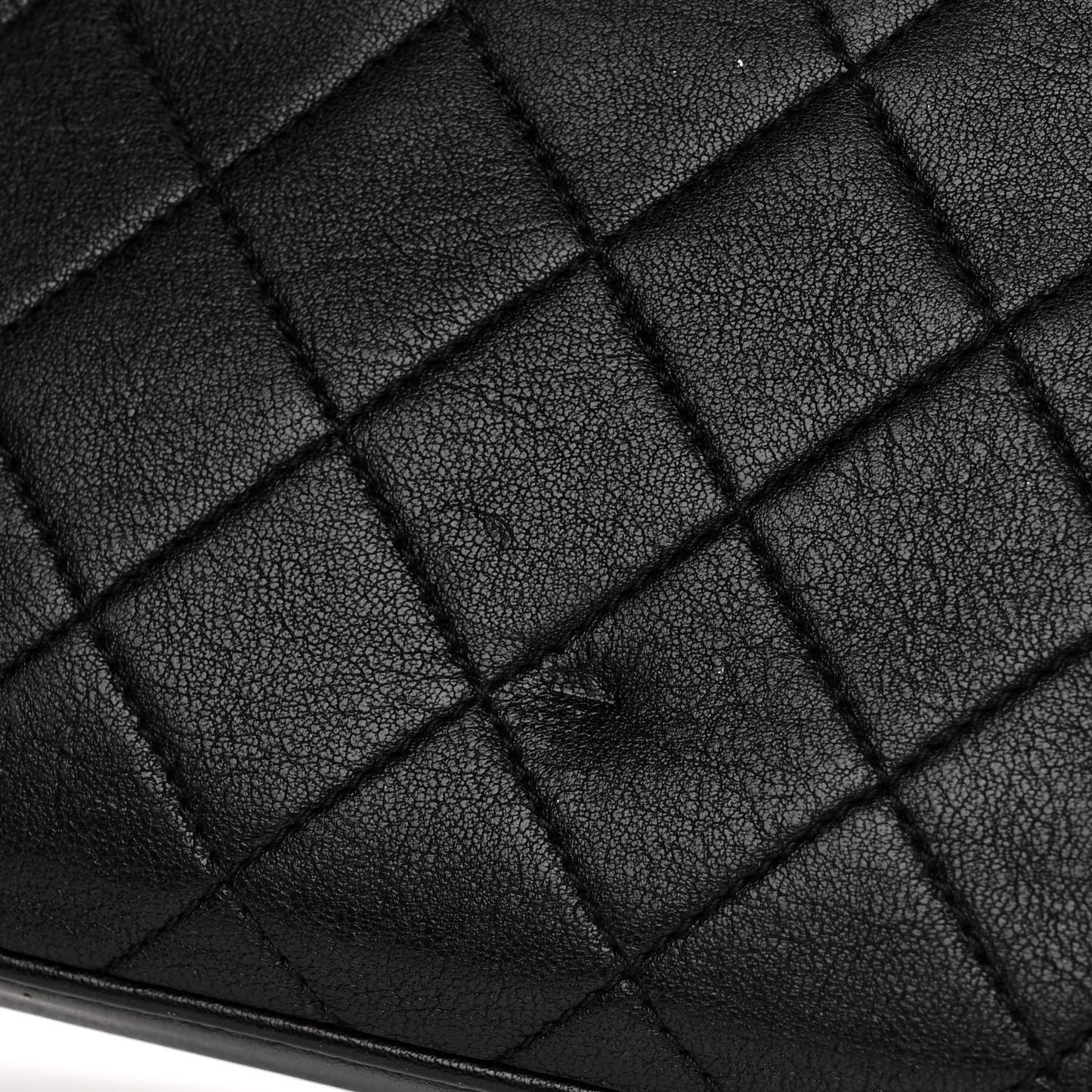 Lambskin Quilted Chain Infinity Top Handle Flap Black