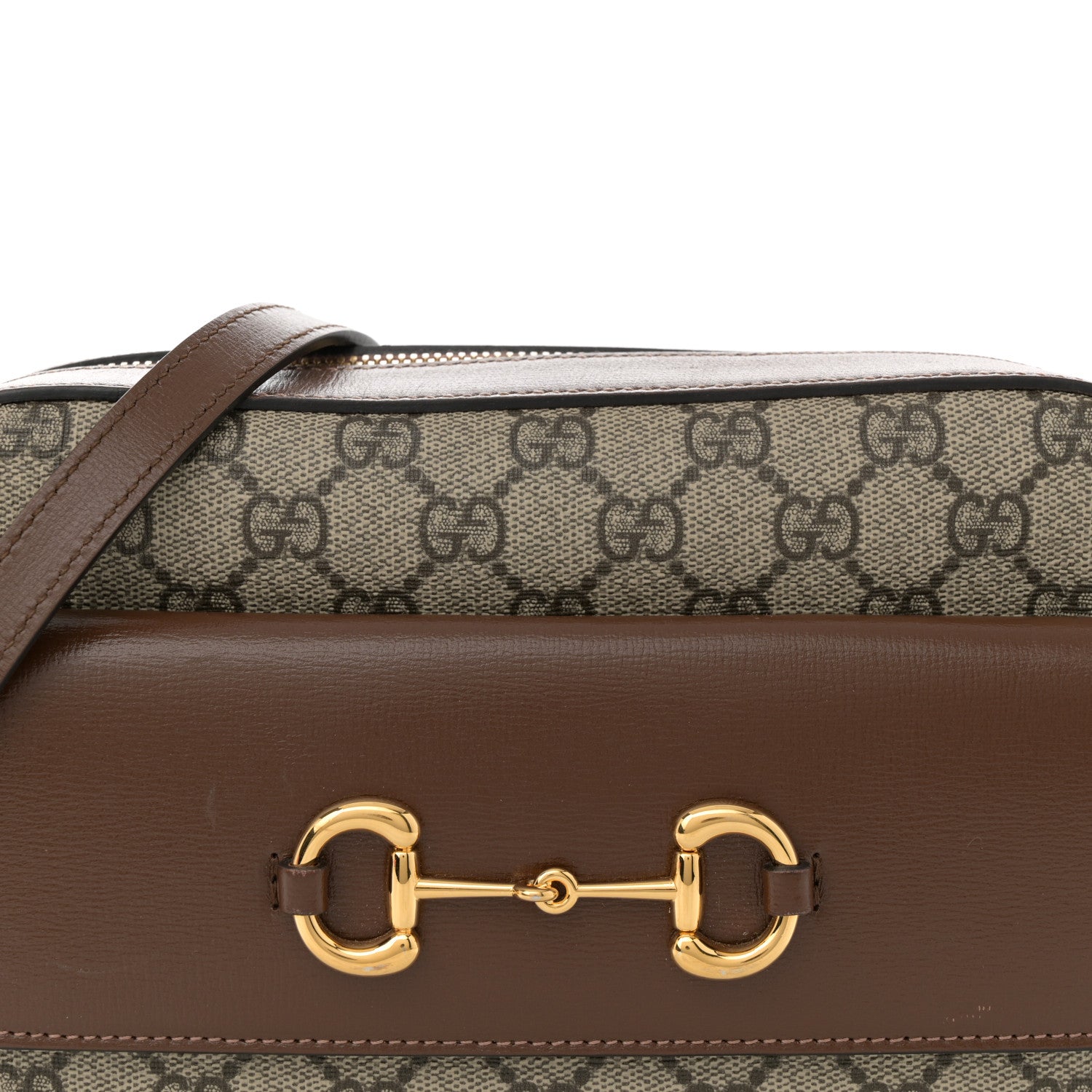 Gucci GG Supreme Monogram Small Horsebit 1955 Shoulder Bag Beige Brown Sugar 8 of 13