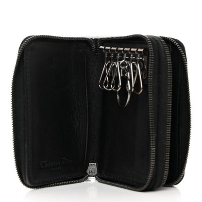 Christian Dior Suede Cannage 6 Key Holder Coin Wallet Black 5 of 11