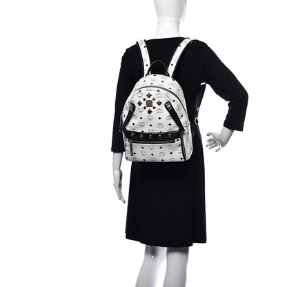 MCM Visetos Studded Small Dual Stark Backpack White 2 of 10