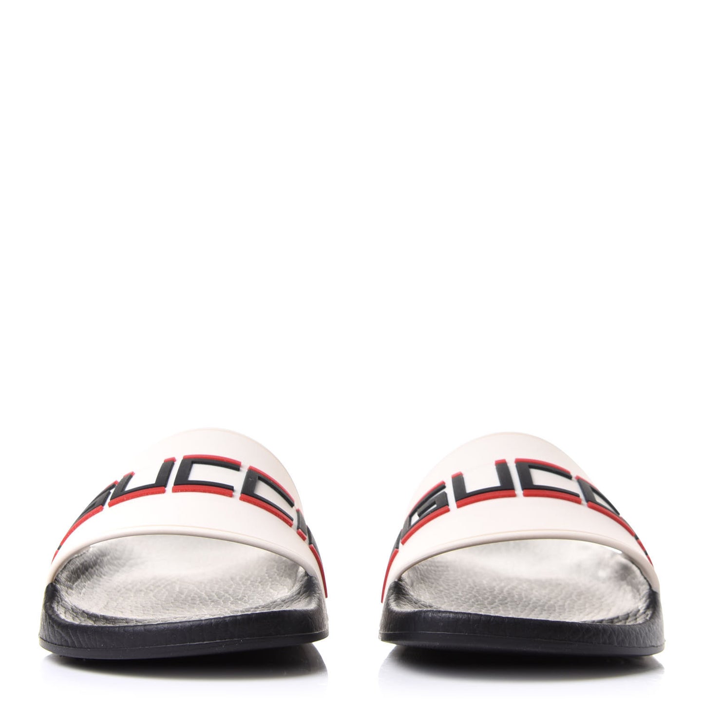 Rubber Stripe Womens Pool Slide Sandals 38 Ecru Poppy Black
