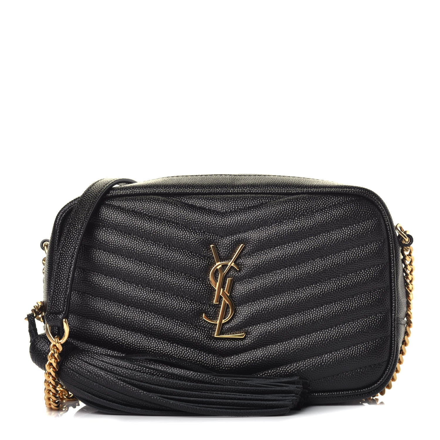 Saint Laurent Grain De Poudre Matelasse Monogram Mini Lou Camera Bag Black 1 of 9