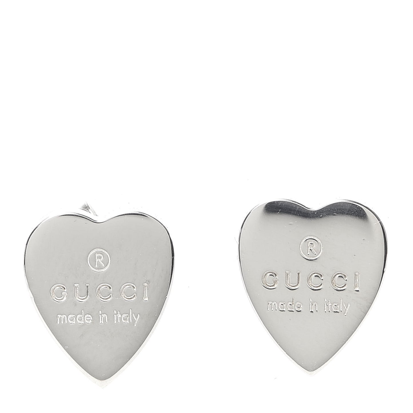 Sterling Silver Trademark Heart Stud Earrings