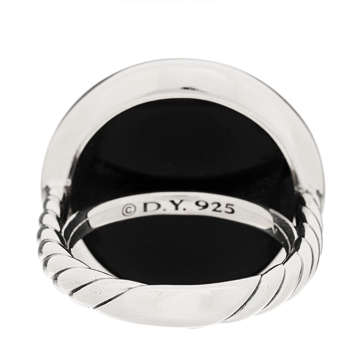 David Yurman Sterling Silver Diamond Black Onyx Elements Ring 49 5 4 of 5