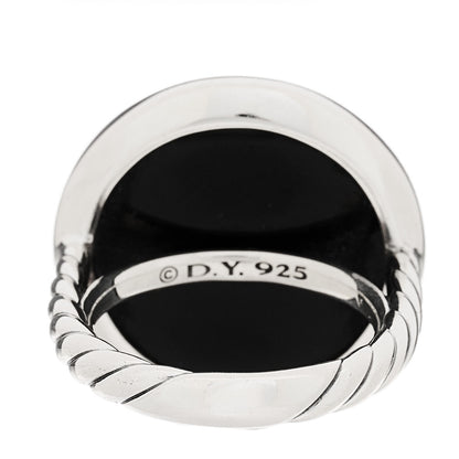 David Yurman Sterling Silver Diamond Black Onyx Elements Ring 49 5 4 of 5