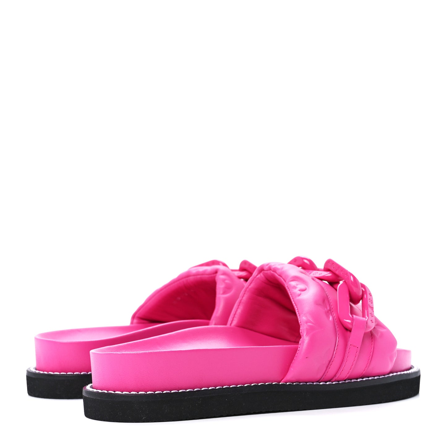Calfskin Embossed Monogram Sunset Flat Comfort Mule 39 Rose Pop
