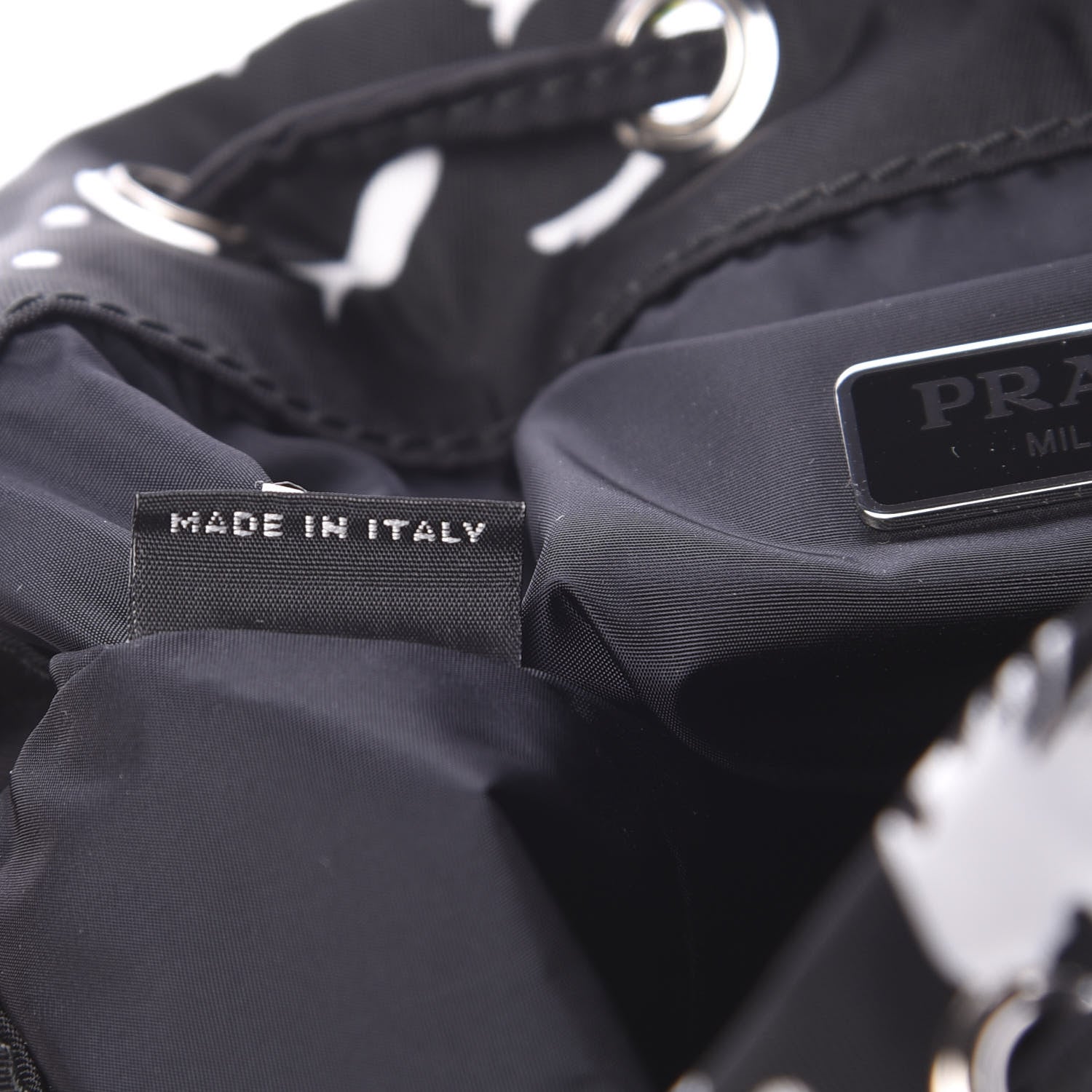 Prada Saffiano Tessuto Nylon Sirene Bucket Wristlet Mango 6 of 10