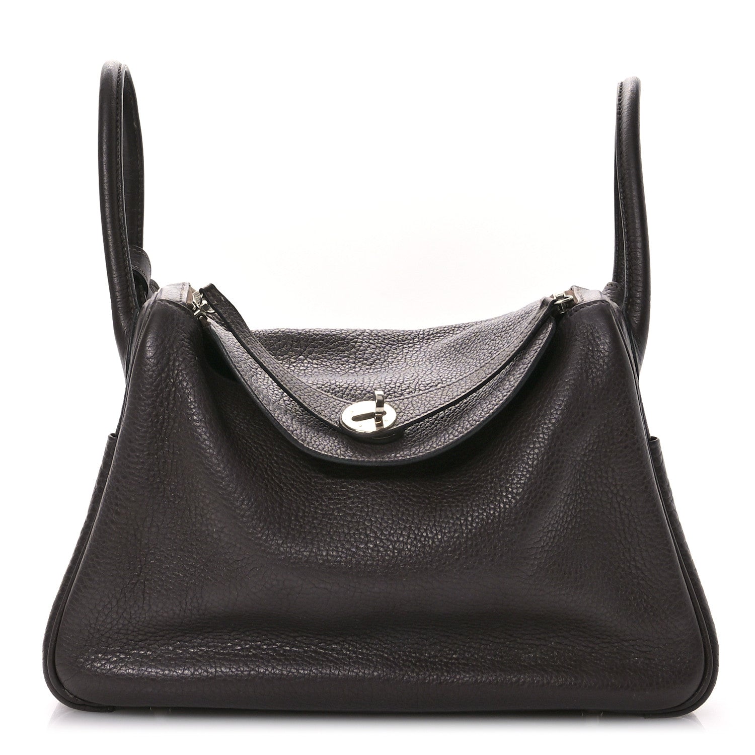 Hermes Taurillon Clemence Lindy 30 Chocolate 1 of 12