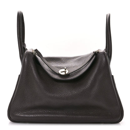 Hermes Taurillon Clemence Lindy 30 Chocolate 1 of 12