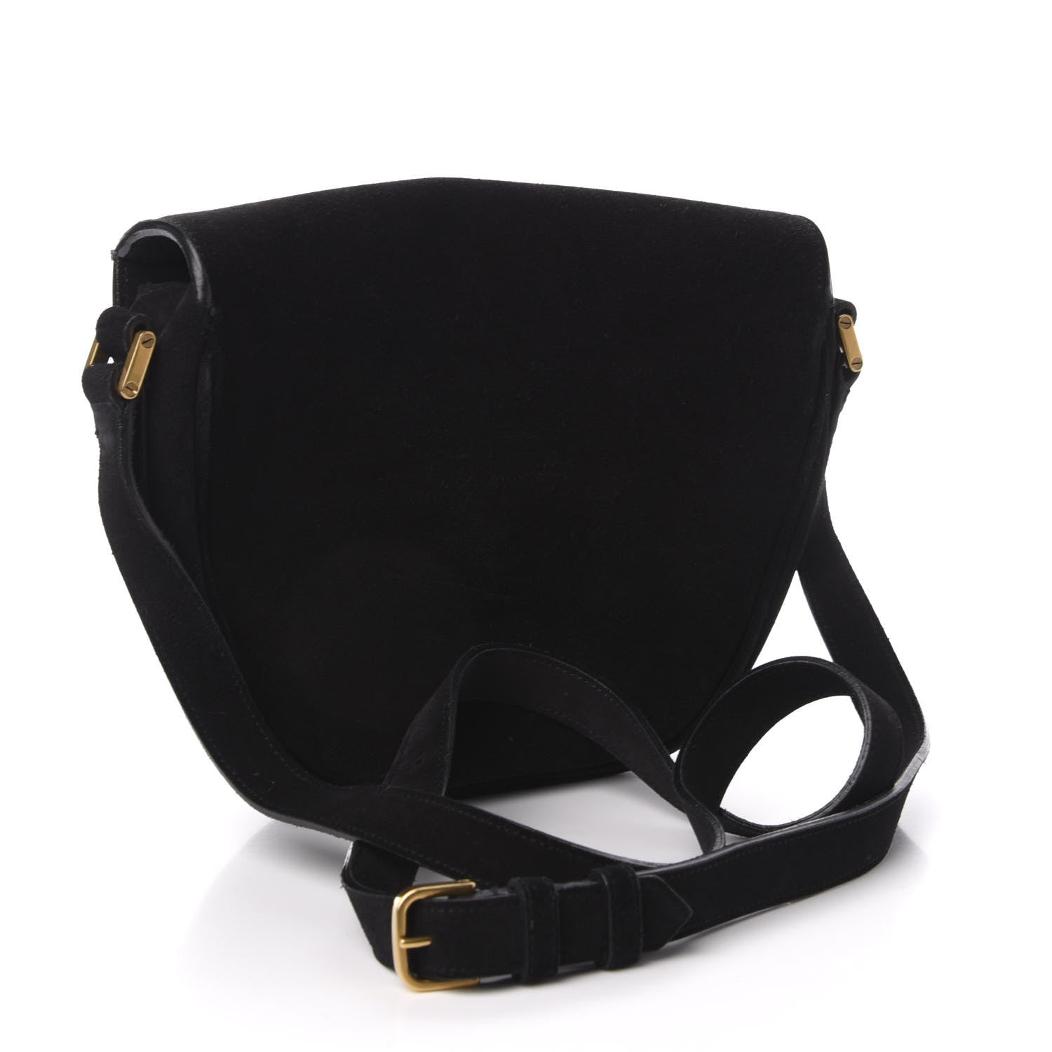 Saint Laurent Suede Y Studs Crossbody Bag Black 3 of 13
