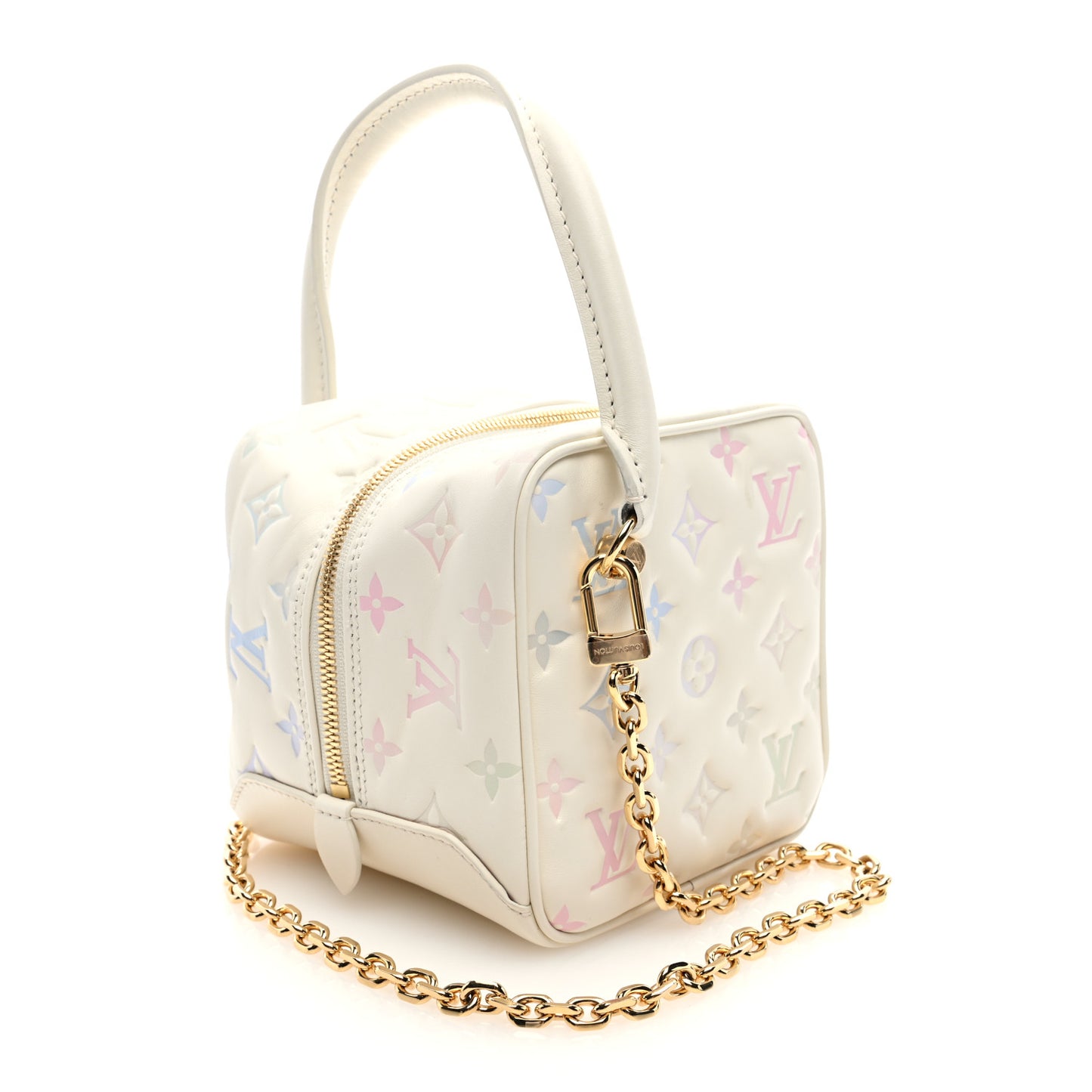 Lambskin Embossed Monogram New Square Bag Quartz Multicolor