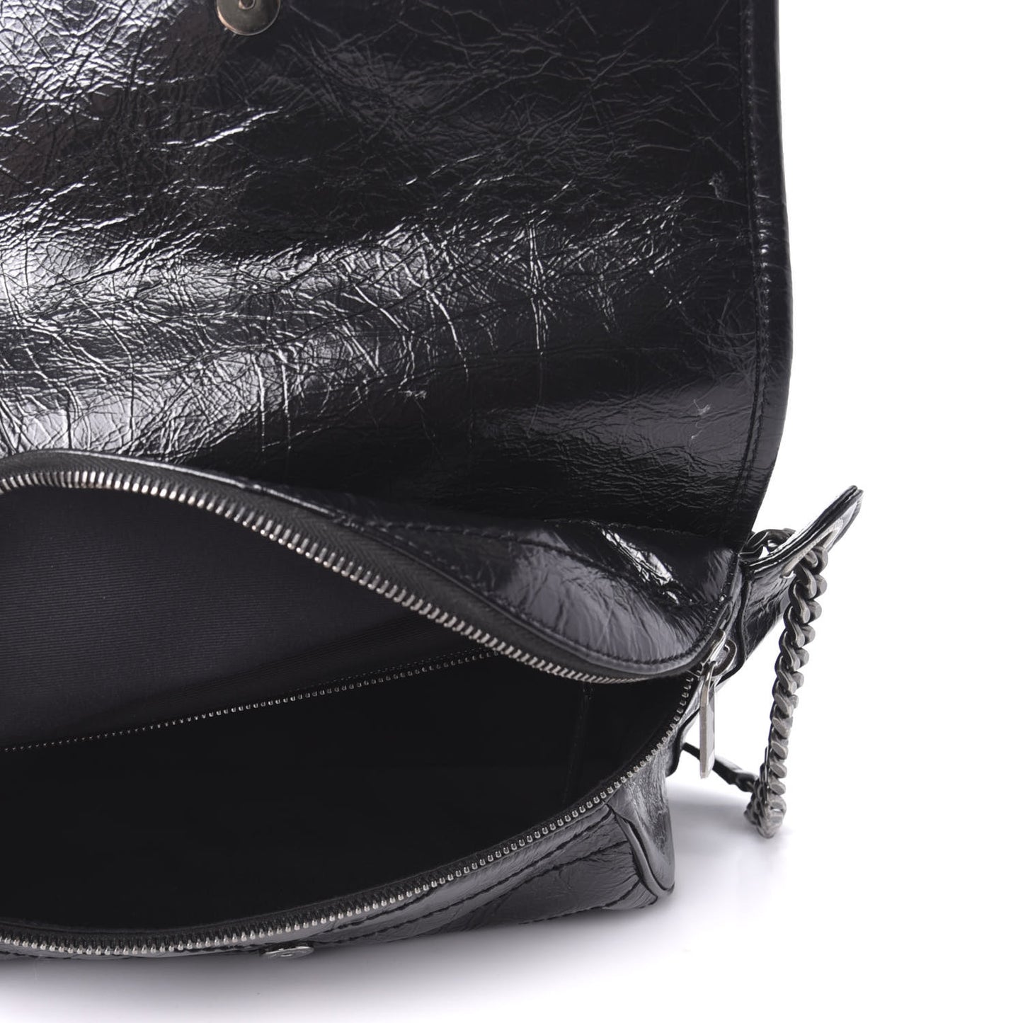 Crinkled Calfskin Matelasse Monogram Niki Body Bag Black