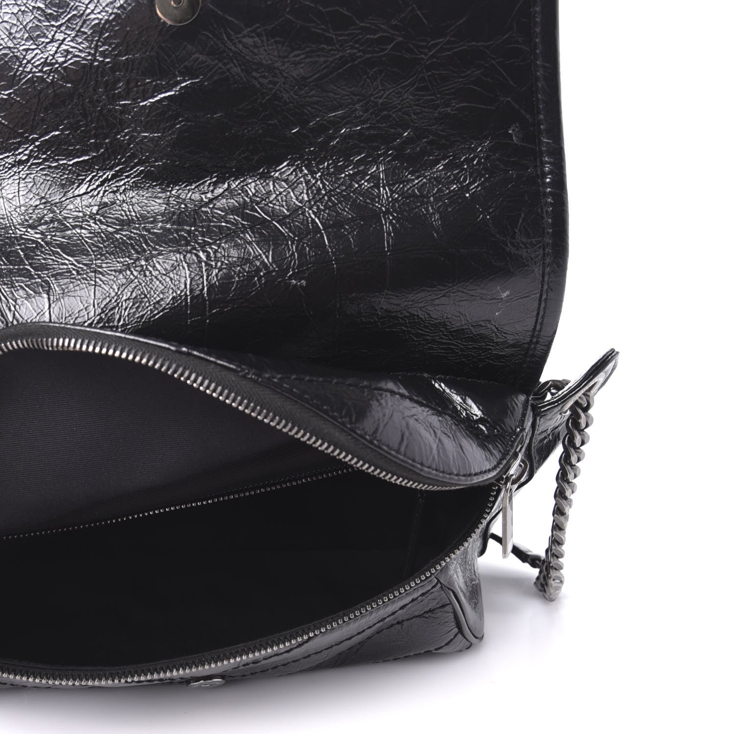 Saint Laurent Crinkled Calfskin Matelasse Monogram Niki Body Bag Black 6 of 10