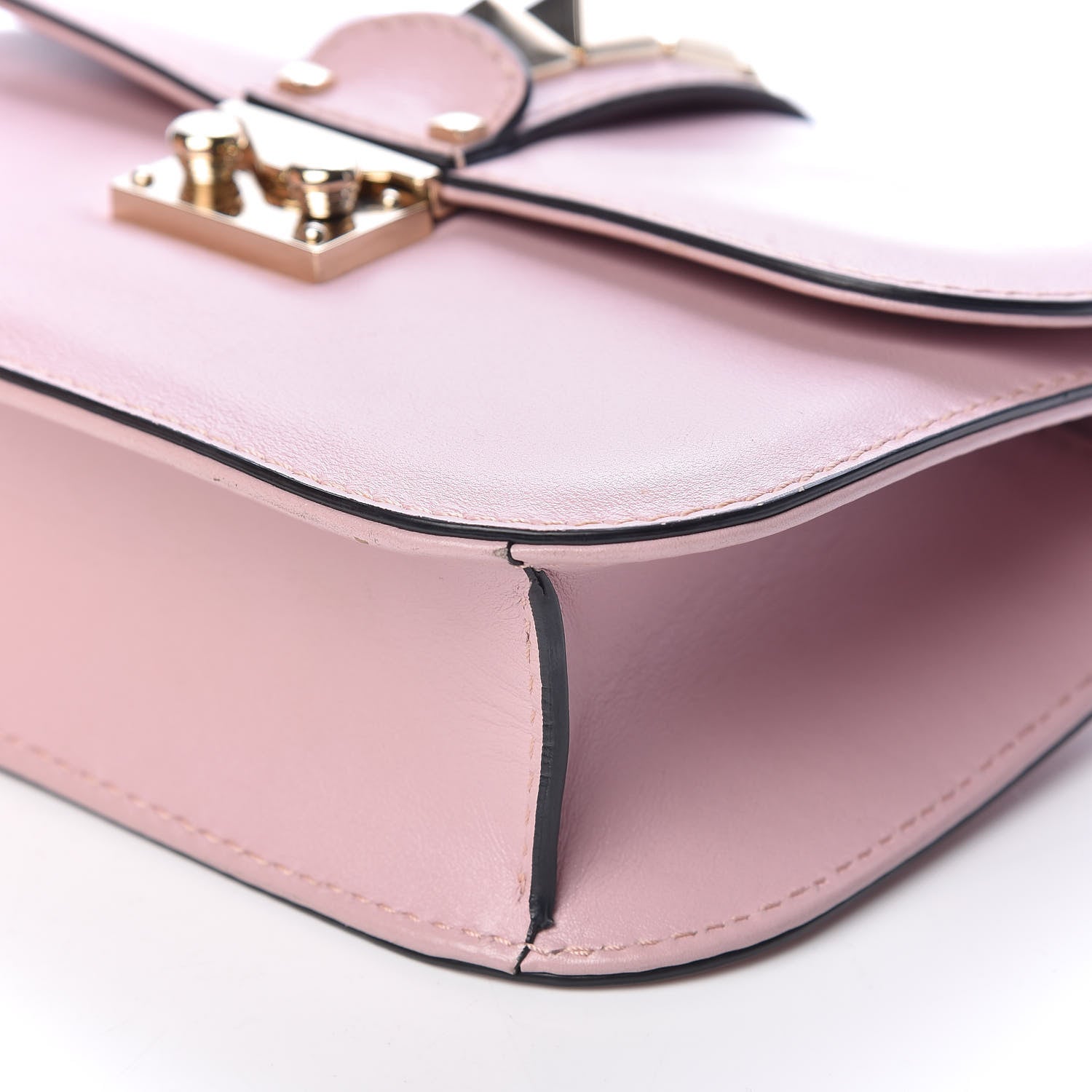 Valentino Garavani Vitello Small Glam Lock Rockstud Flap Pink 9 of 10