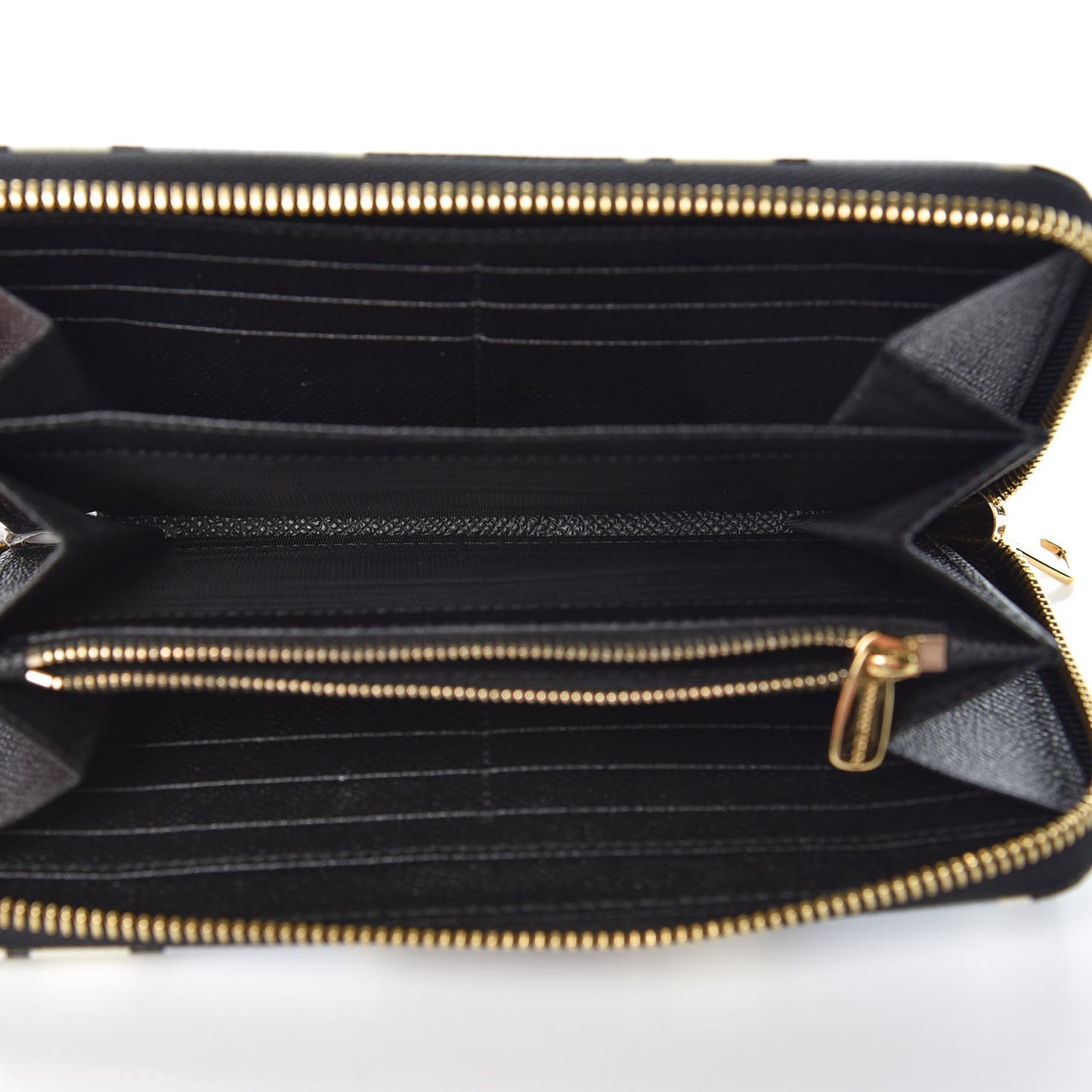 Dauphine Striped Zip Around Wallet Black