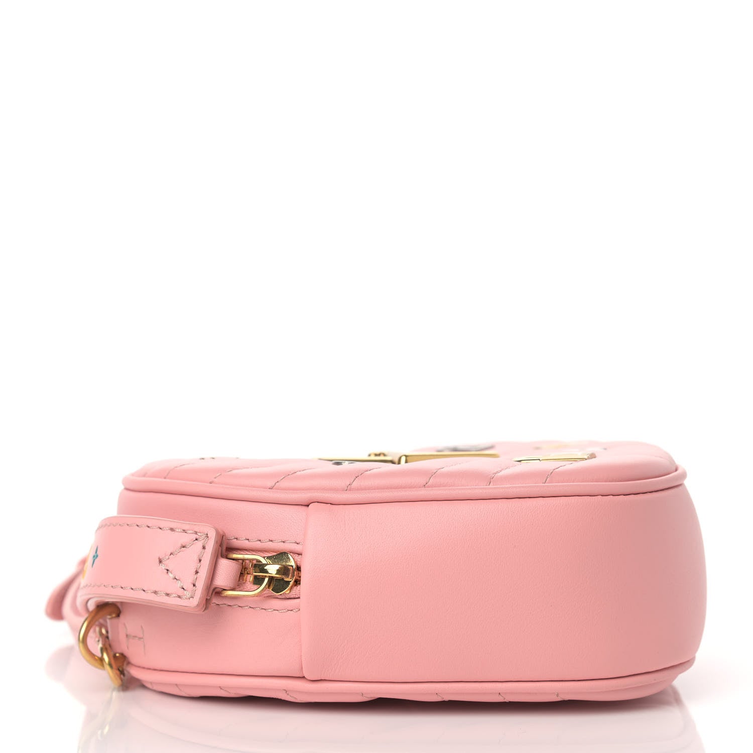 Louis Vuitton Calfskin Embellished New Wave Love Lock Heart Bag Rose Pomettes 4 of 9