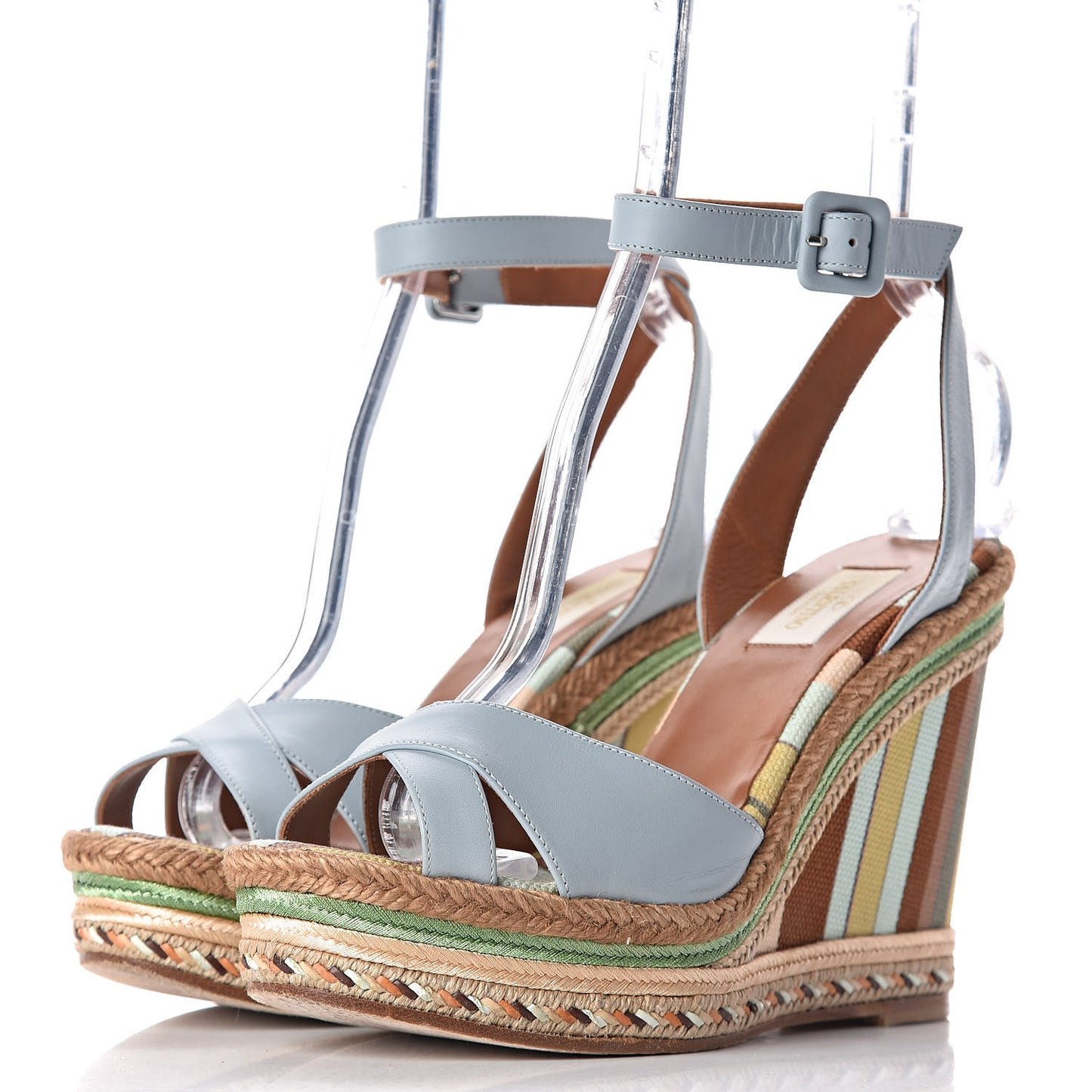 Calfskin Calfskin Native Couture 1975 Espadrille Wedge Sandals 39 Sky Sorbet Multicolor