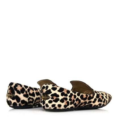 Jimmy Choo Pony Hair Leopard Wheel Loafers 37.5 Brown 4 of 10