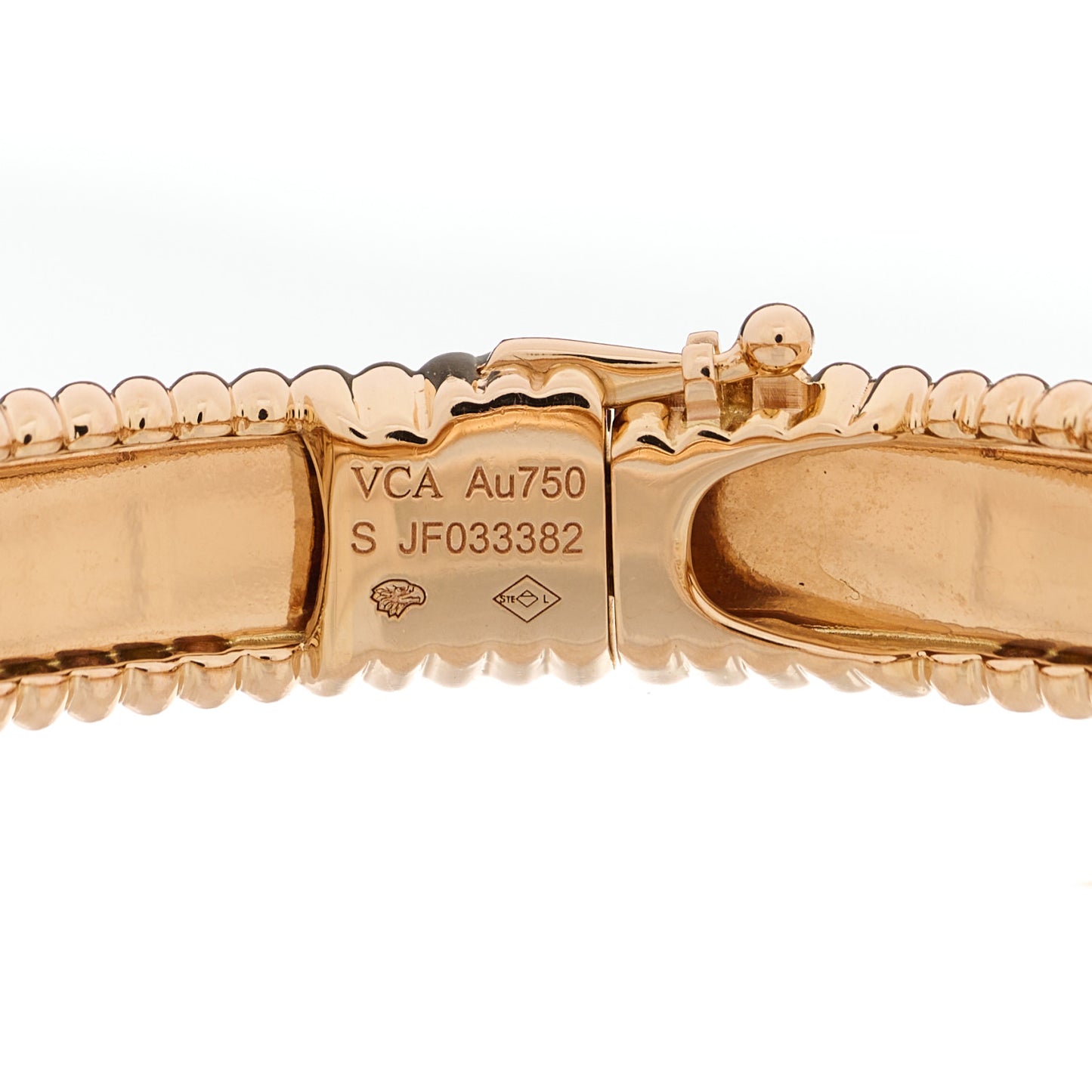 18K Rose Gold Perlee Signature Bangle Bracelet S