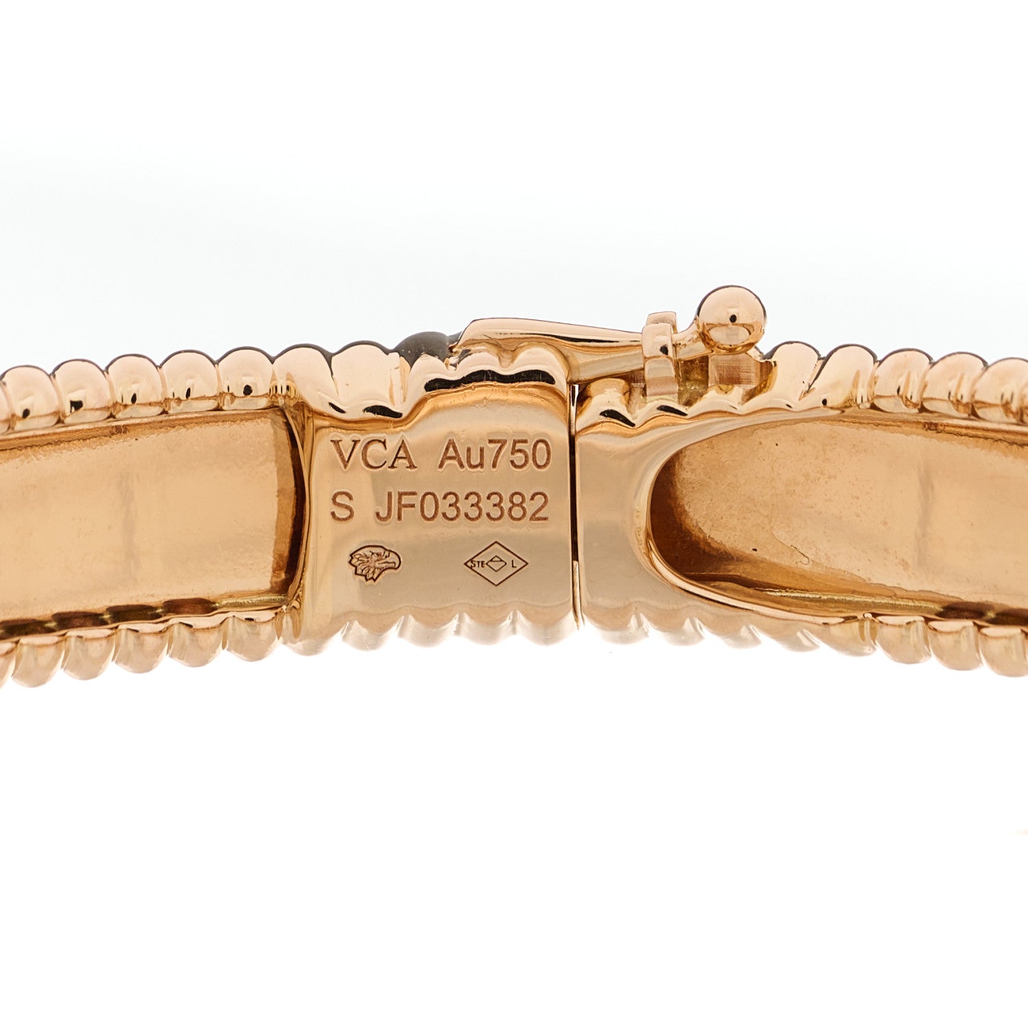 Van Cleef & Arpels 18K Rose Gold Perlee Signature Bangle Bracelet S 3 of 4