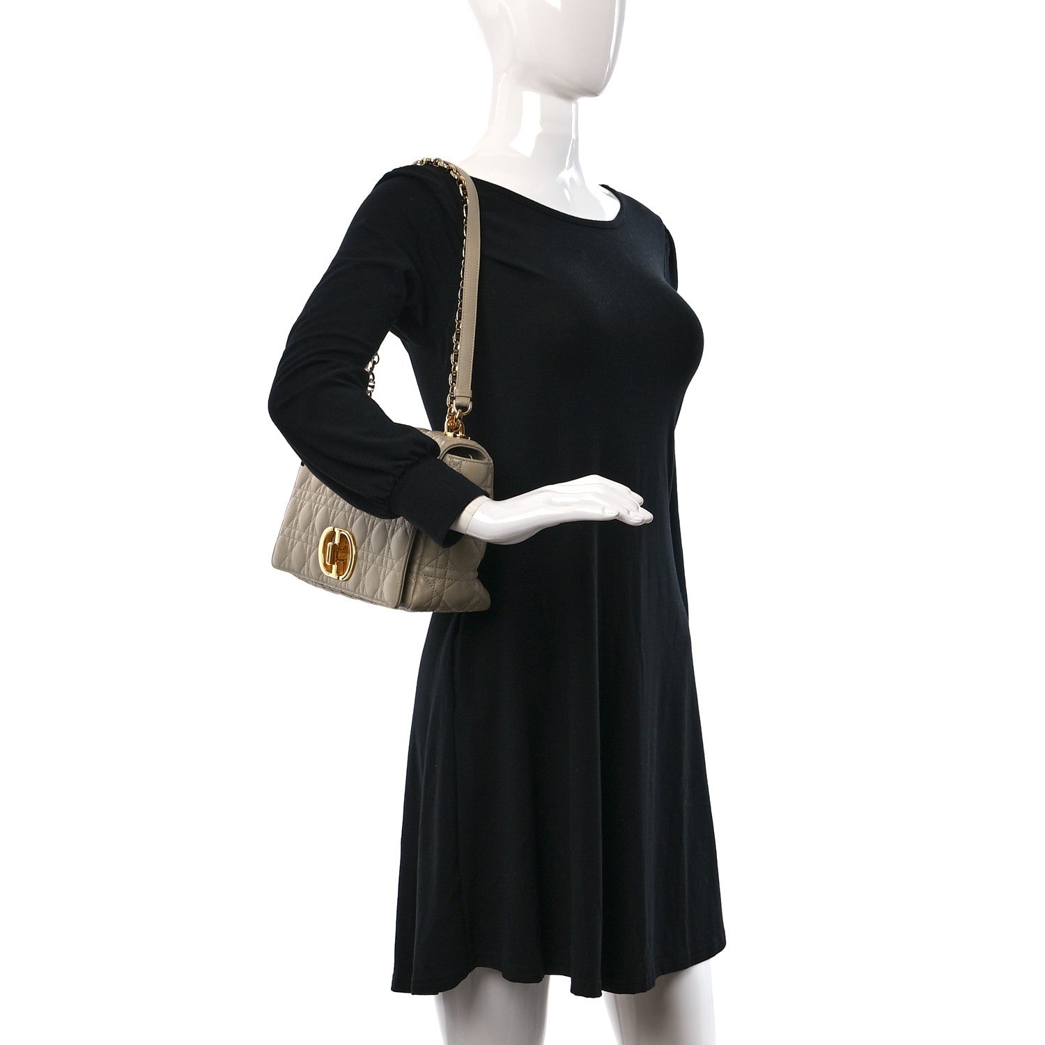 Christian Dior Supple Calfskin Cannage Large Caro Bag Beige 2 of 9