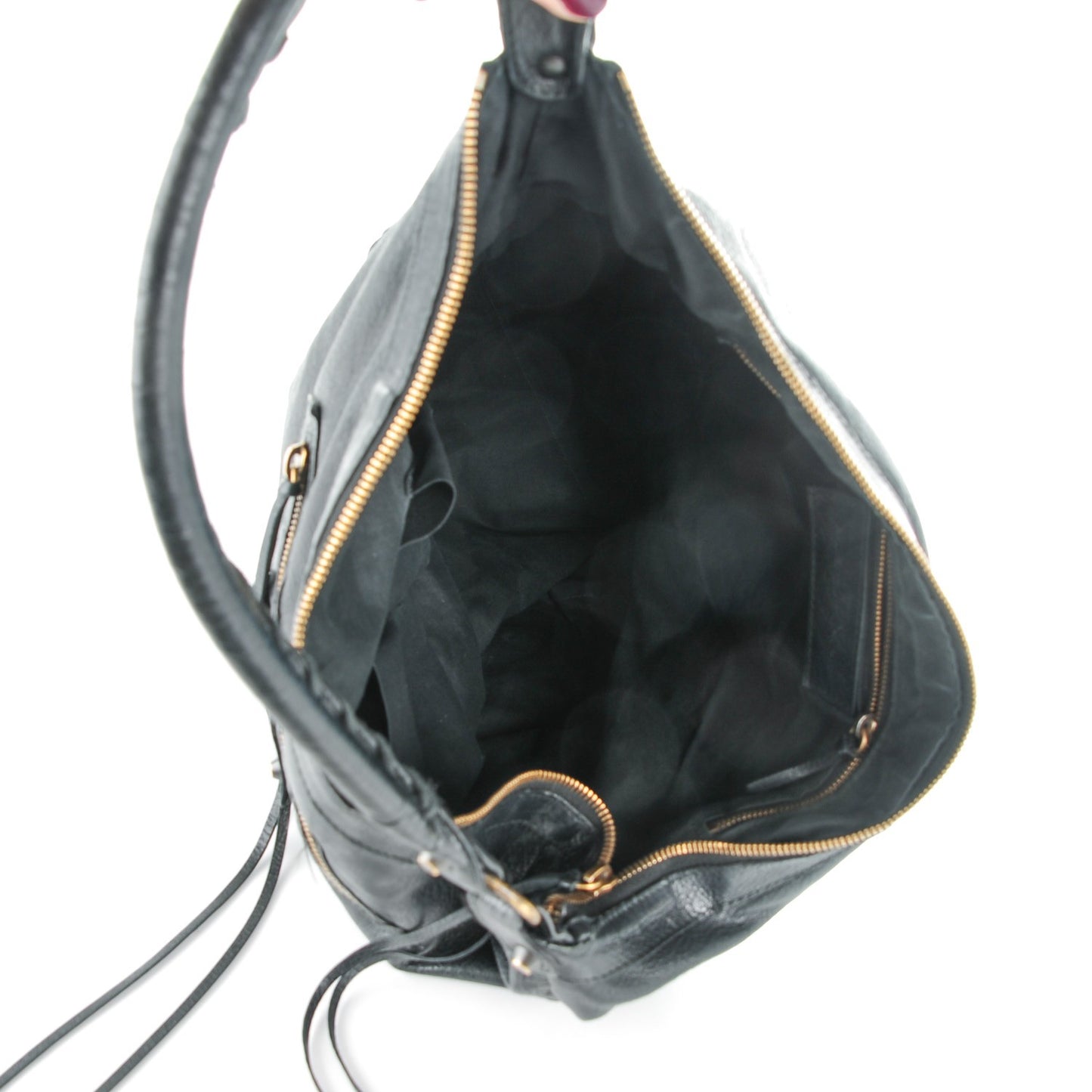 Agneau Classic Hardware Day Hobo Black