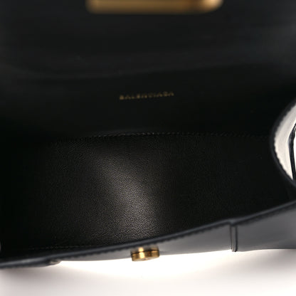 Balenciaga Shiny Box Calfskin Hourglass Top Handle Bag XS Black 5 of 10