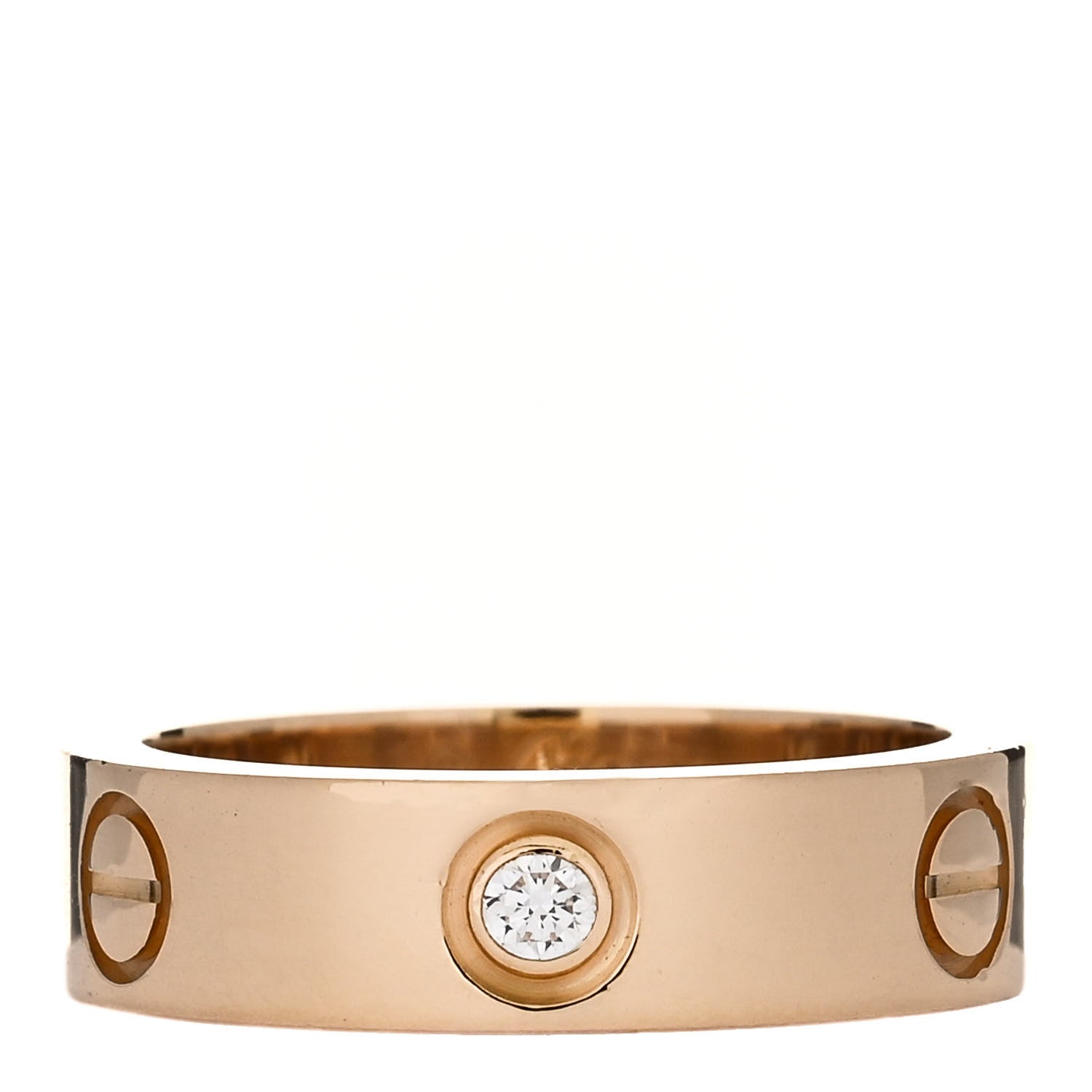 Cartier 18K Yellow Gold 3 Diamond 5.5mm LOVE Ring 55 7.25 1 of 4
