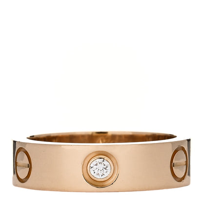 Cartier 18K Yellow Gold 3 Diamond 5.5mm LOVE Ring 55 7.25 1 of 4