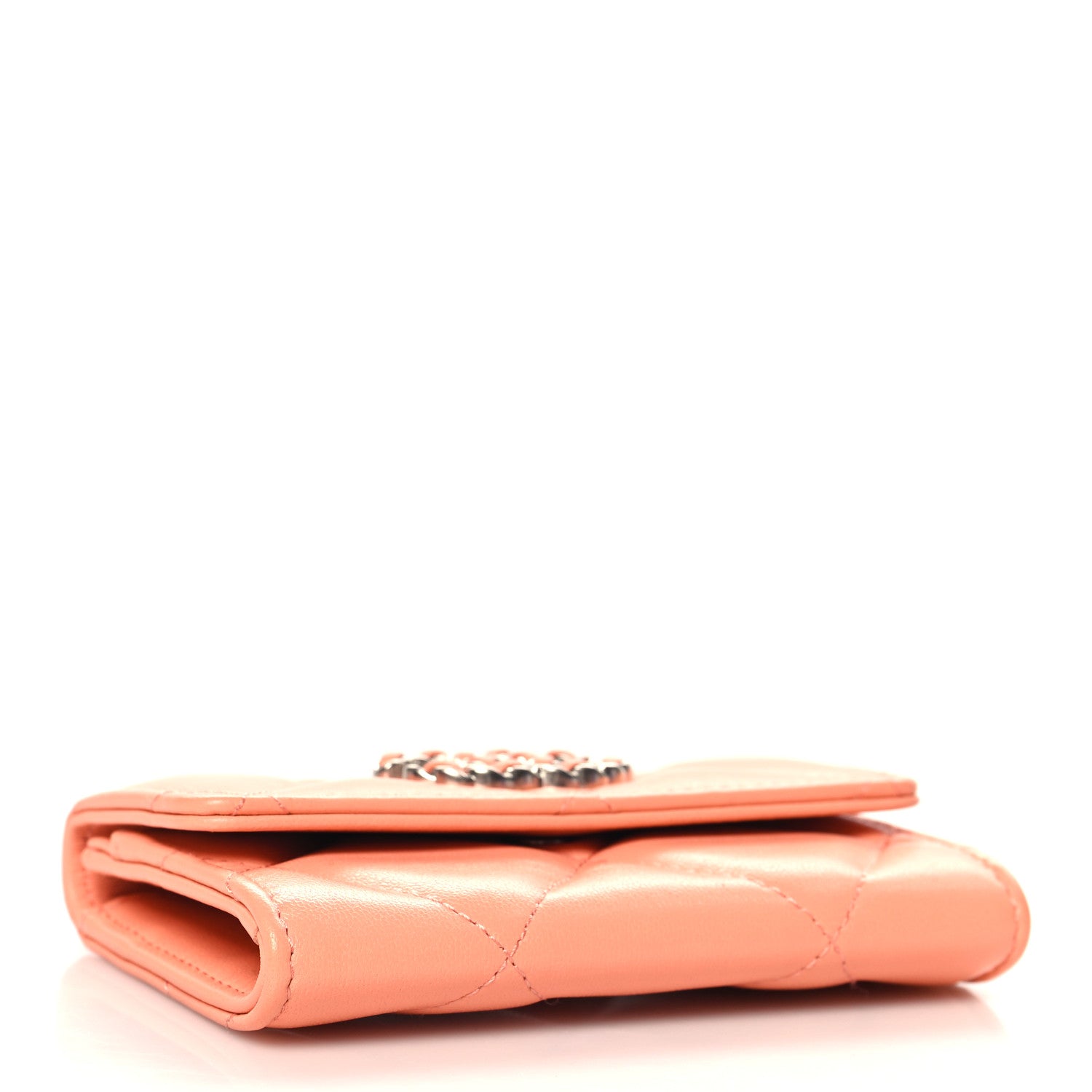 Chanel Lambskin Quilted Chanel 19 Flap Card Holder Light Orange 4 of 9