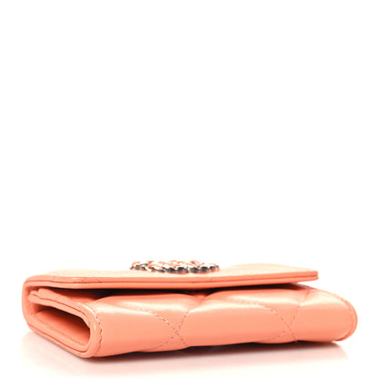 Chanel Lambskin Quilted Chanel 19 Flap Card Holder Light Orange 4 of 9