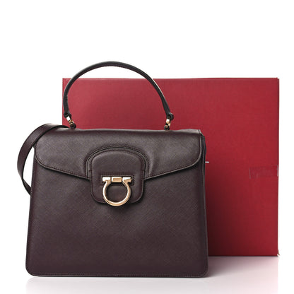 Salvatore Ferragamo Pebbled Calfskin Katia Top Handle Satchel Oxford 10 of 10