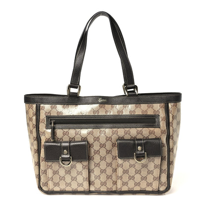 Gucci Crystal Monogram Abbey D Ring Tote Dark Brown 1 of 11