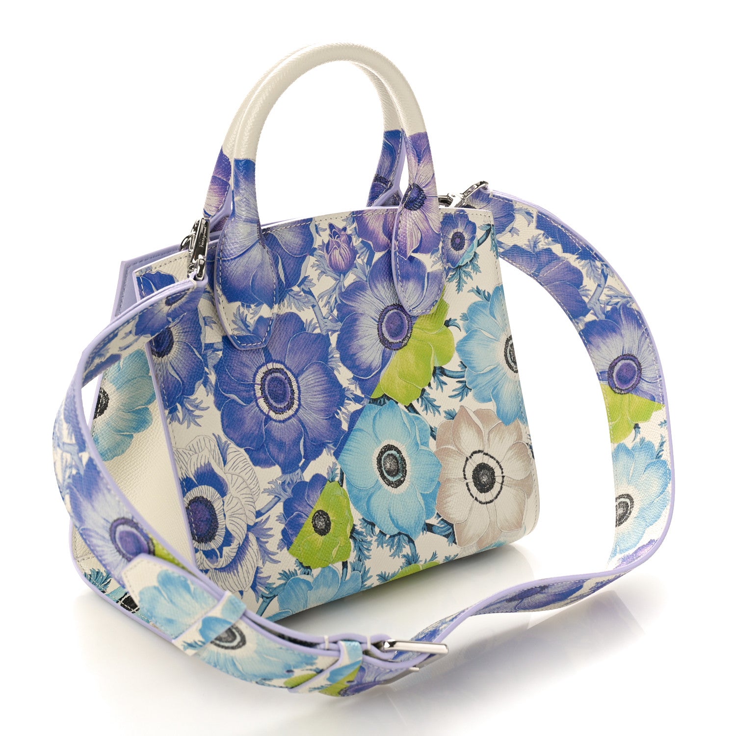 Salvatore Ferragamo Calfskin Floral Print Small The Studio Bag Mascarpone 3 of 10