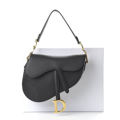 Christian Dior Grained Calfskin Saddle Bag Black 11 of 11